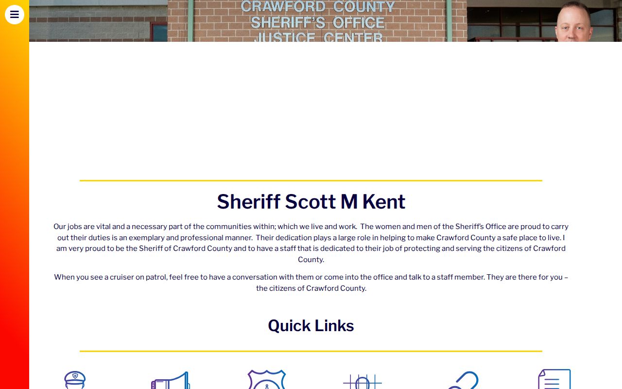 Crawford County released inmate Sheriff website navigation