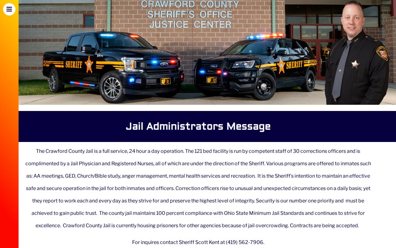 Crawford County Jail release records capacity and operation