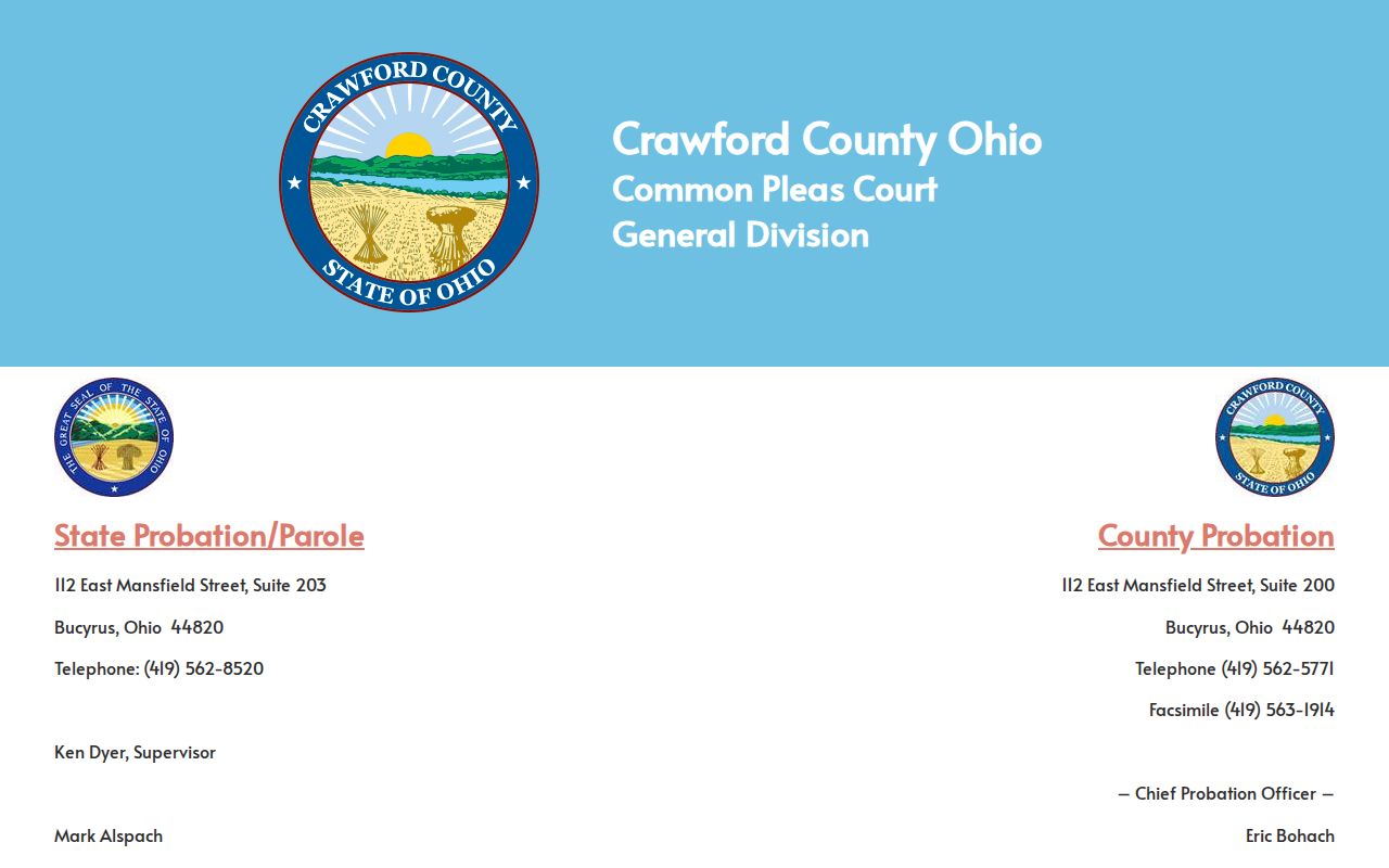 Crawford County parole and probation office contact map